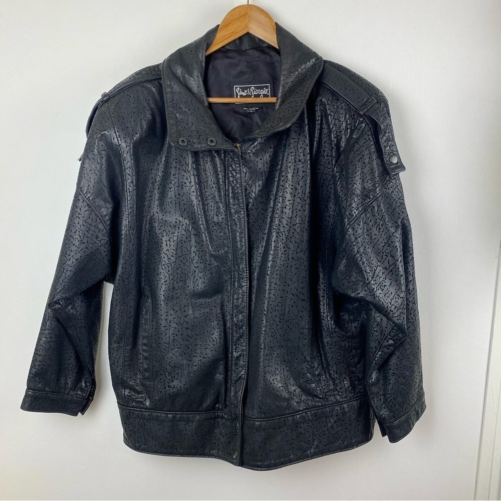 Vintage Gino Di Giorgio by Cominy Leather Bomber Jacket Men's Size Large 80s 90s